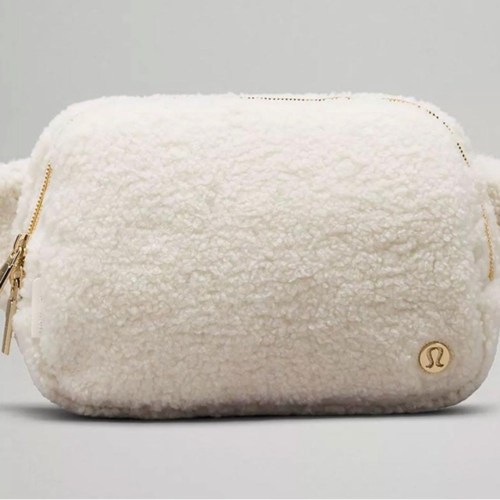 Lululemon Cream Crossbody Bag with Gold Accents NWOT